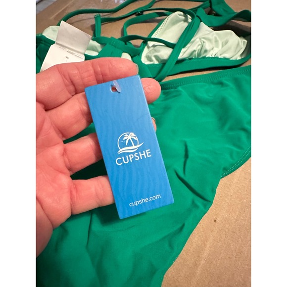 Cupshe Womens Green Strappy Back Bikini Set Two Piece Size Small - Picture 5 of 8